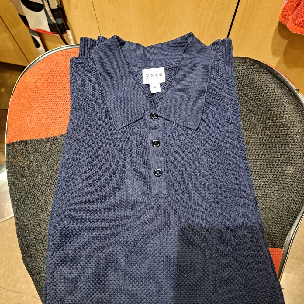 Giorgio Armani Men's Navy Blue Polo Shirt